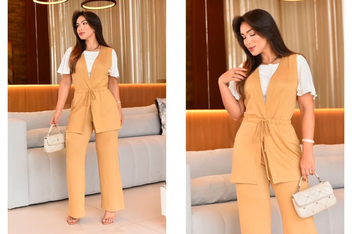 conjunto calca e colete