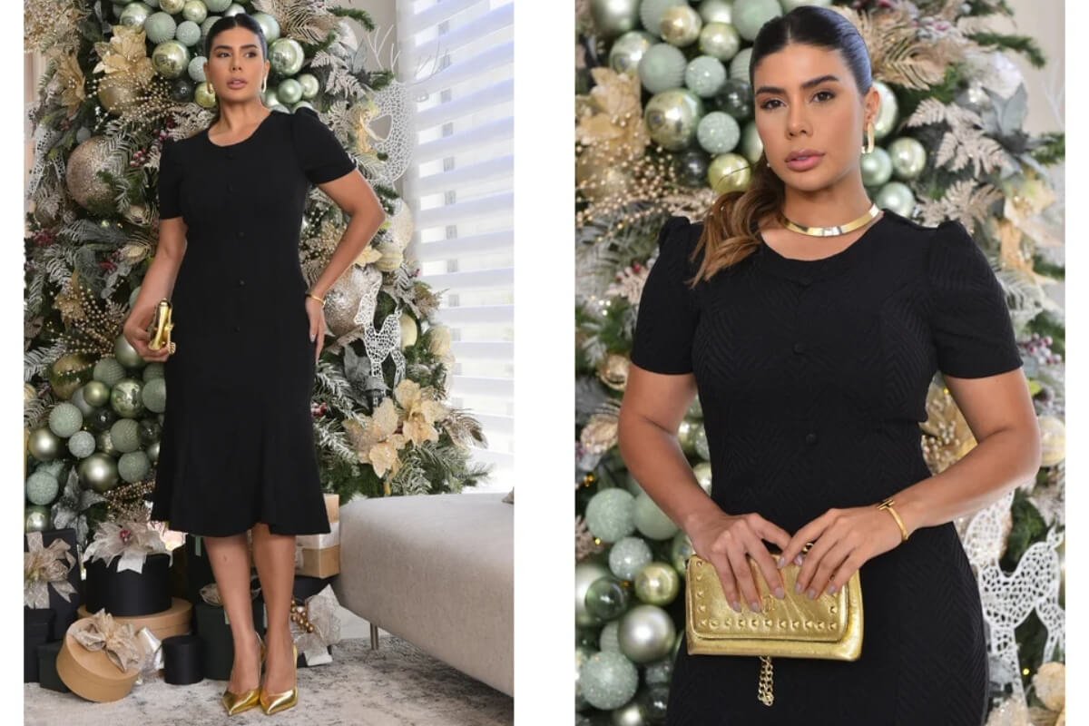 mulher usando vestido longuete
